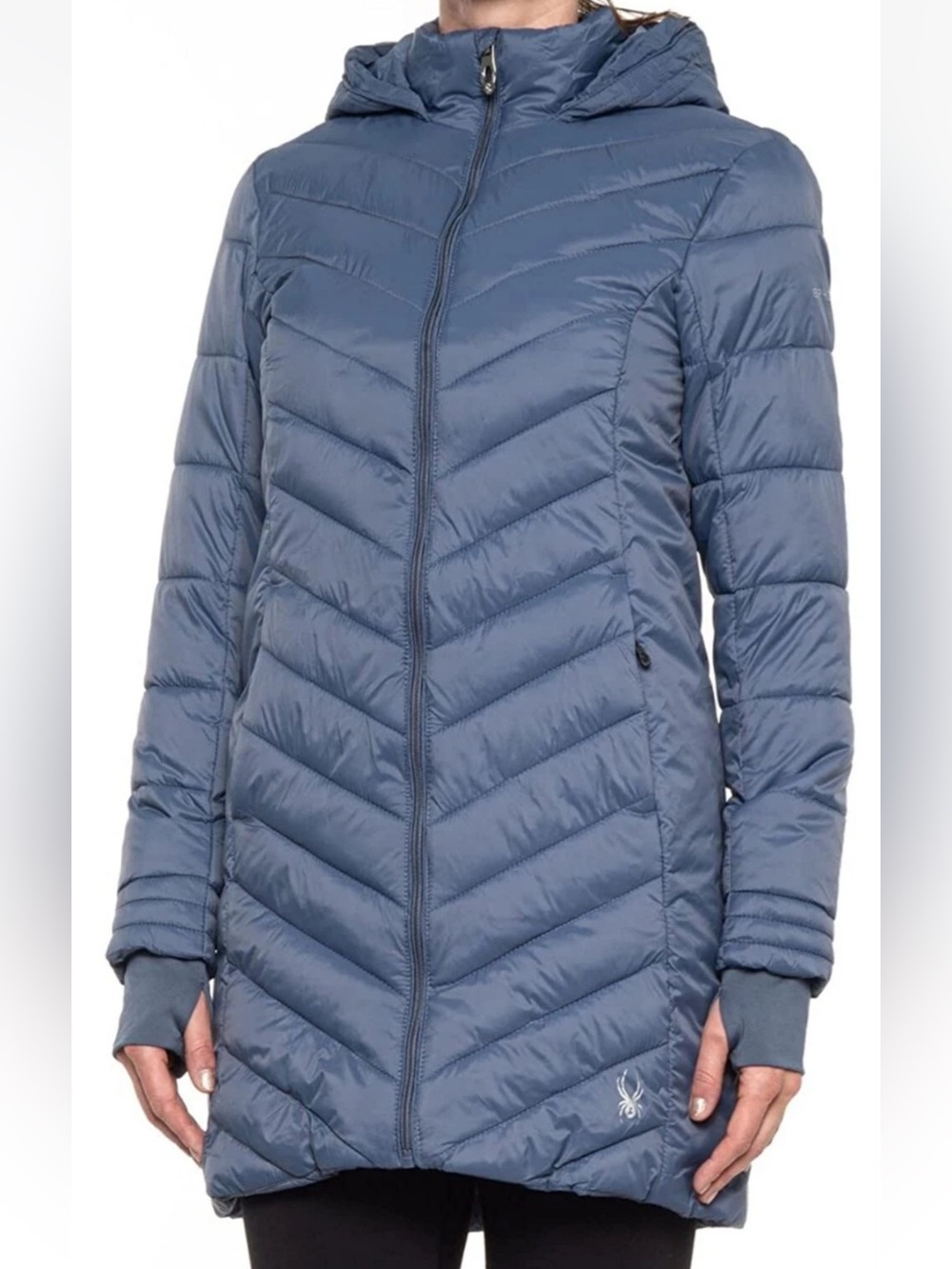 Spider Boundless Puffer Jacket Mid Length Slate Blue